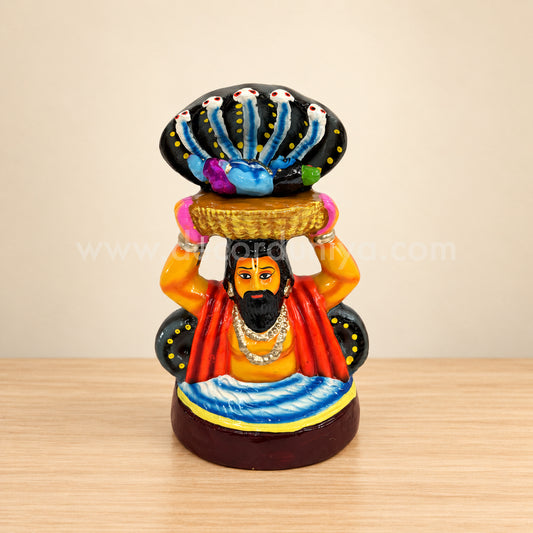 Vasudevar with Baby Krishna Clay Golu Doll Set | Navaratri Golu Bommai & Pooja Décor – TKS26
