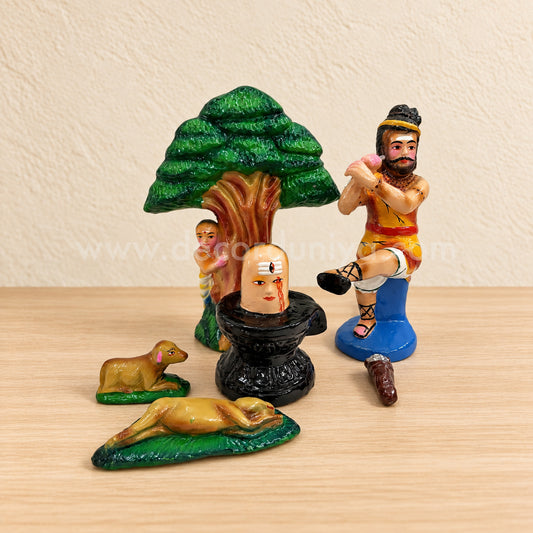 Kannappa Nayanar Clay Golu Doll | Lord Shiva Devotee | Navaratri Golu Bommai & Pooja Décor – TKS45