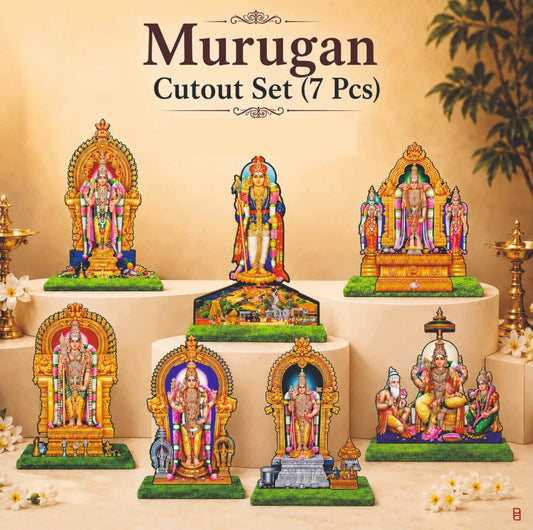 Murugar MDF Golu Cutouts Set | 7-Piece Lord Murugar | Pre-Order – KLM3