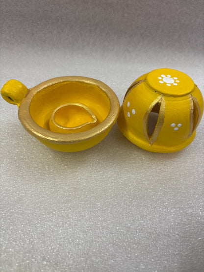 Clay Anaya vilakku - Agal Vilakku with Lid - Diya - ANL1