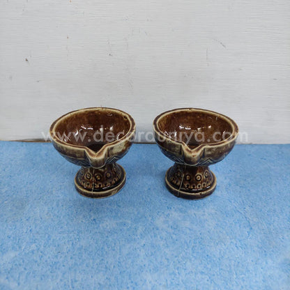 Ceramic Agal Vilakku with Paadam- Diya - CA12
