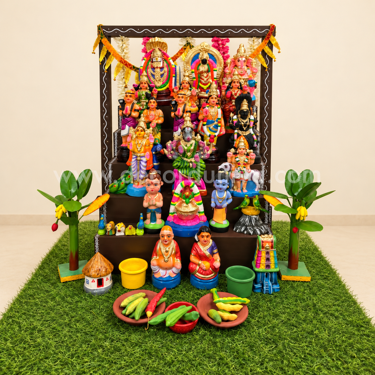 5-Step Clay Golu Dolls | Complete Set, Exactly as Shown in the Image | CG102