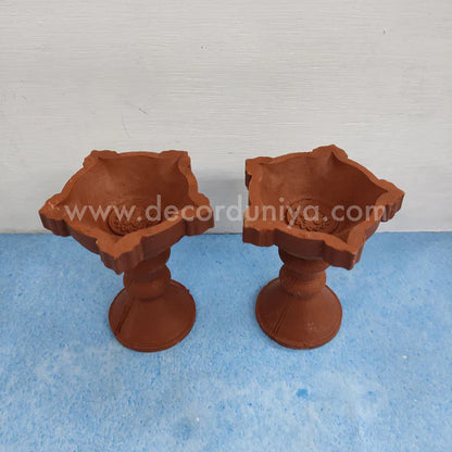 Clay Kuthu Vilakku - Pair of 2 Nos - CKV1