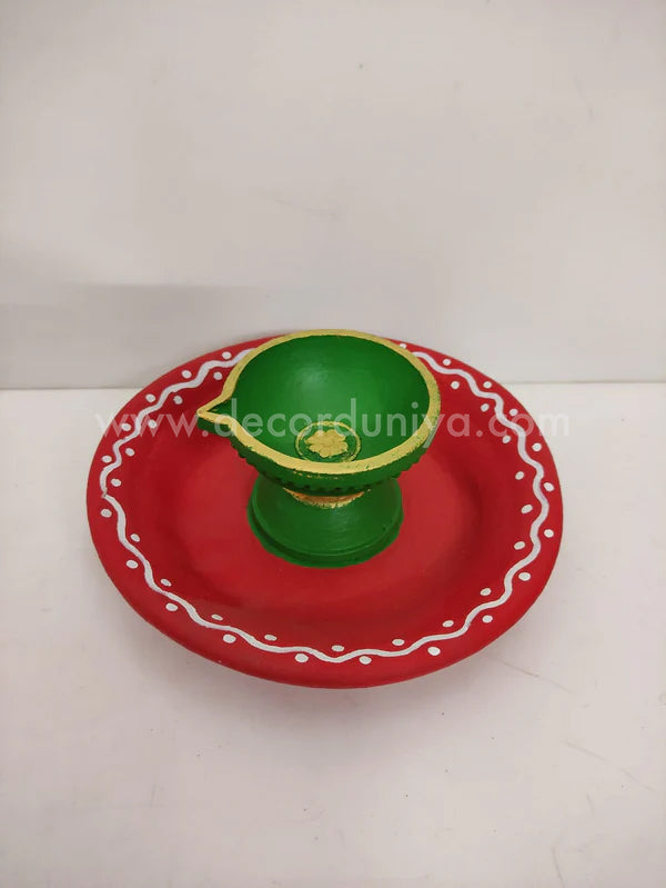 Clay Paatham Vilakku with Plate - CPL40
