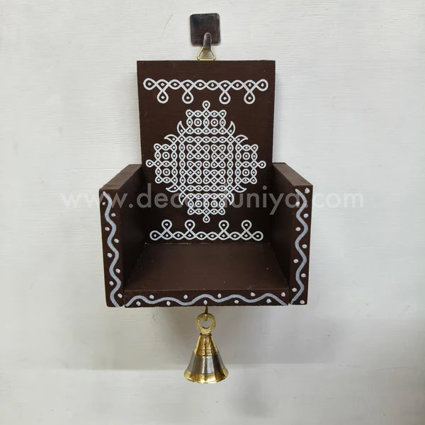 Closed Wooden Kolam Wall Shelf, Vilakku Madam - CVM5