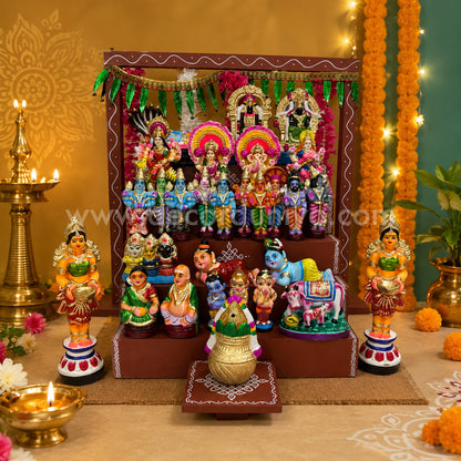 5-Step Clay Golu Dolls | Complete Set, Exactly as Shown in the Photo | CG106