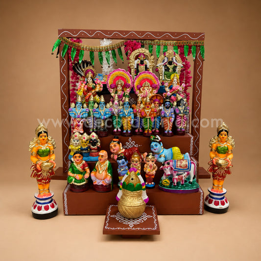 5-Step Clay Golu Dolls | Complete Set, Exactly as Shown in the Photo | CG106