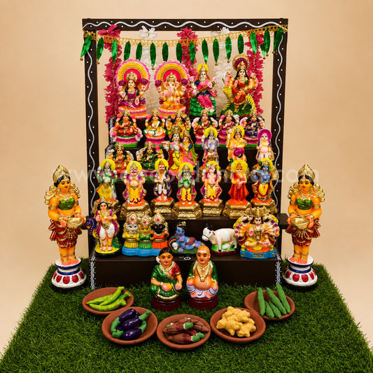 5-Step Clay Golu Dolls | Complete Set, Exactly as Shown in the Photo | CG105