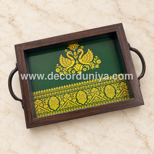 Serving Tray | Rectangular Tray with Easy-Grip Handles | Multipurpose Kitchen, Dining & Home Decor Organizer – DD107