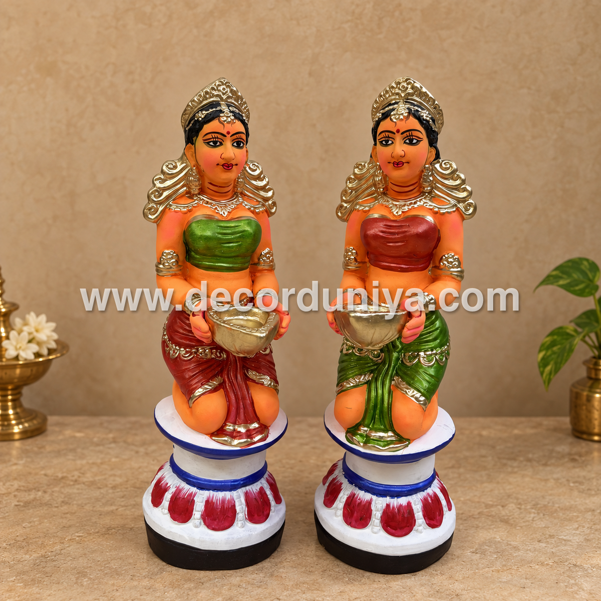 Paavai Vilakku | Paavai Deepam | Height 13.5 inches | Decor Duniya Golu Doll | Navaratri Golu Dolls - SAP49