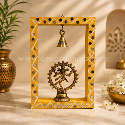 Wooden Wall Hanging with Brass Statue - DD31