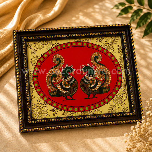 Annapakshi Wall Hanging Frame with Reverse Glass Digital Painting | Traditional Indian Wall Decor – DDRGP1
