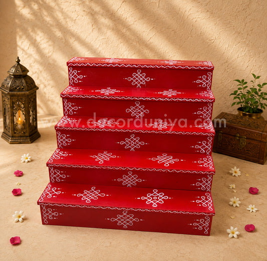 Dismantable 5 step Golu Padi | 18 inches width - DGP17