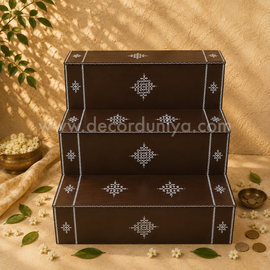 Dismantable 3 step Golu Padi | 36 inches Width - DGP20