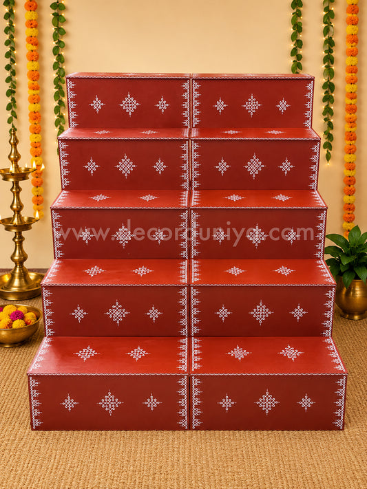 Dismantable 5 step Golu Padi | 60 inches Width - DGP23