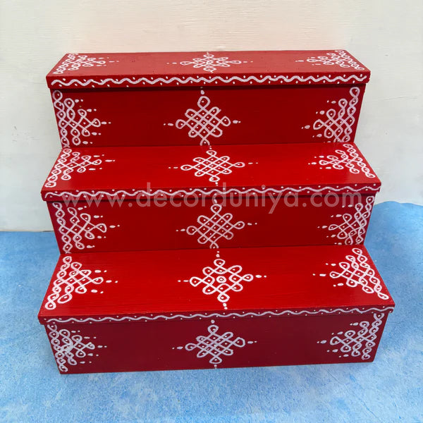 Dismantable 3 Step Golu Padi | 12 inches Width - DGP6