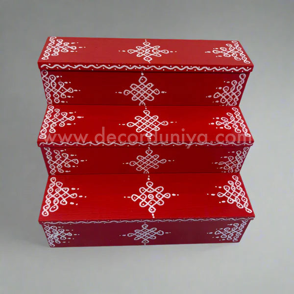 Dismantable 3 Step Golu Padi | 12 inches Width - DGP6