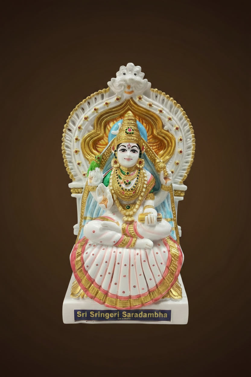 Sringeri Saradambal | White | Fibre Golu Bommai | Decor Duniya Golu Dolls | Navaratri Golu Bommai - DN94