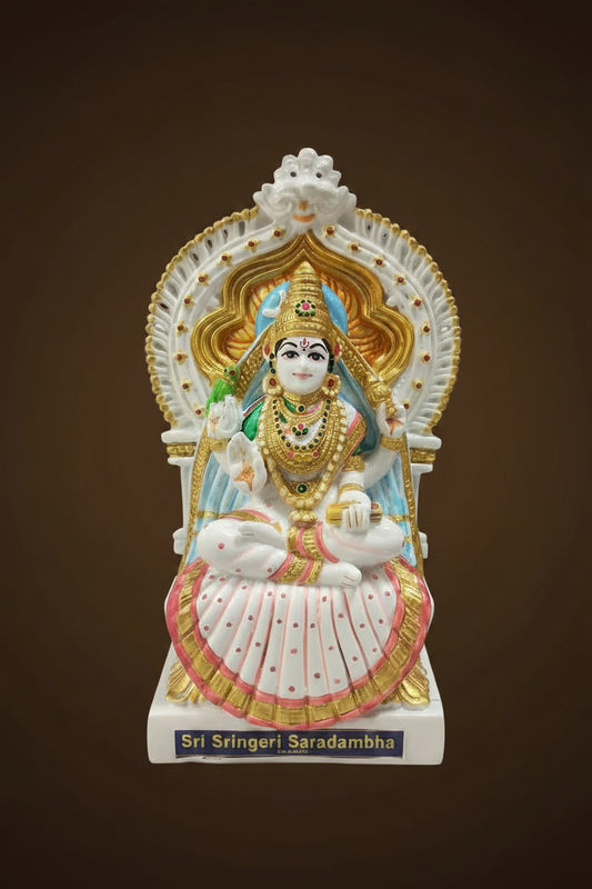 Sringeri Saradambal | White | Fibre Golu Bommai | Decor Duniya Golu Dolls | Navaratri Golu Bommai - DN94