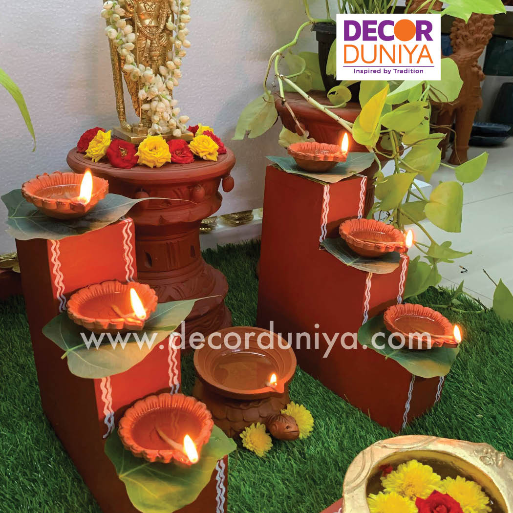 3 Step Diya Stand - Vilakku Padi - DS01