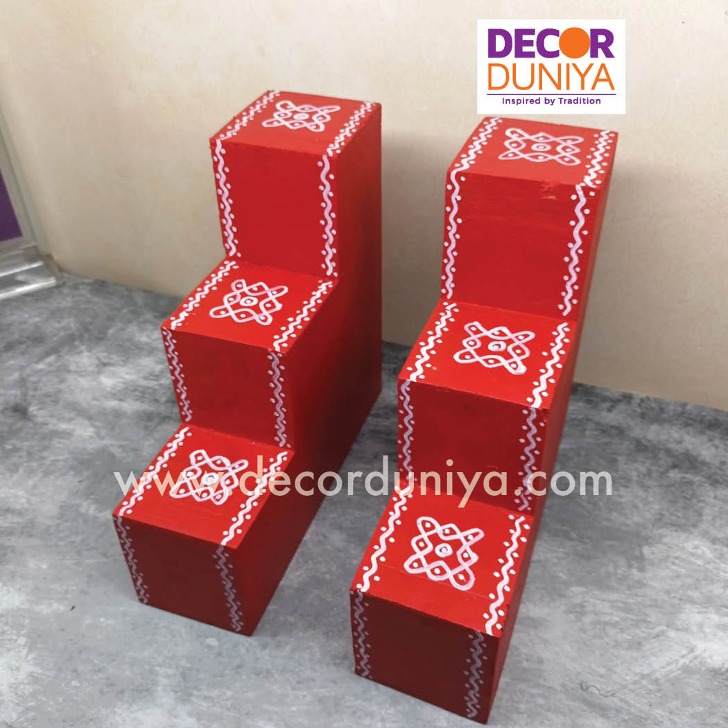 3 Step Diya Stand - Vilakku Padi - DS06