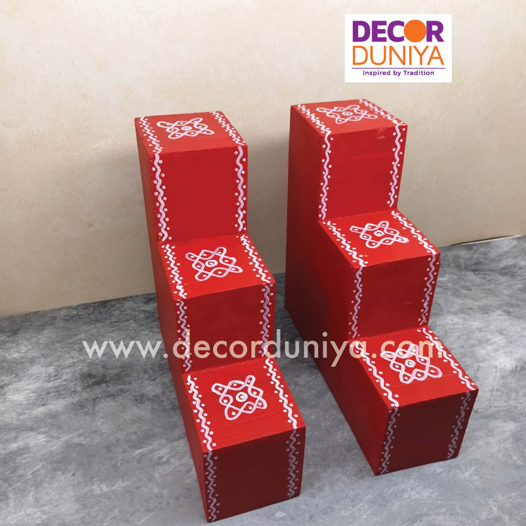 3 Step Diya Stand - Vilakku Padi - DS06