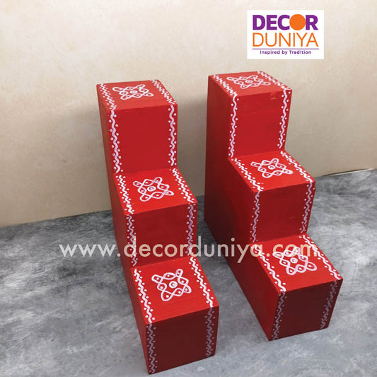 3 Step Diya Stand - Vilakku Padi - DS06