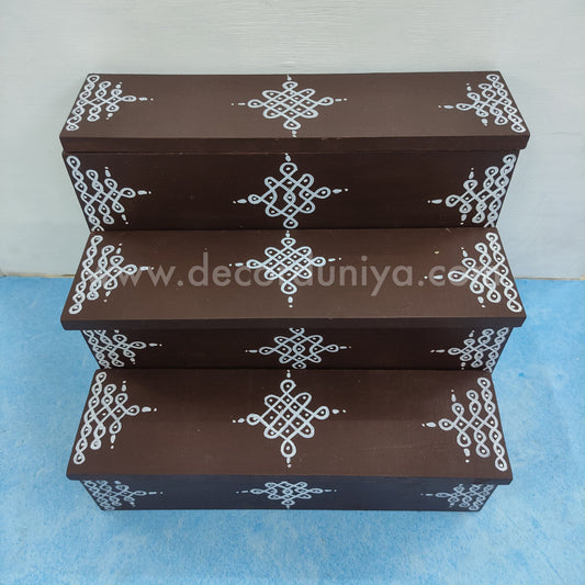 Dismantable 3 step Golu Padi | 12 inches Width - DGP1