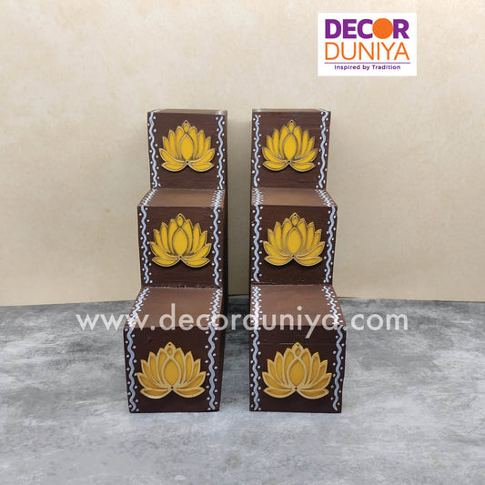 3 Step Diya Stand - Vilakku Padi - DS12
