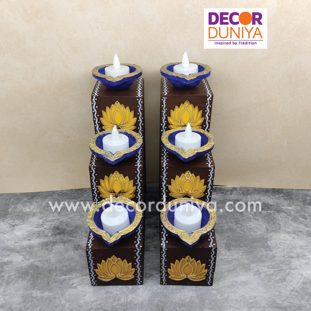 3 Step Diya Stand - Vilakku Padi - DS12
