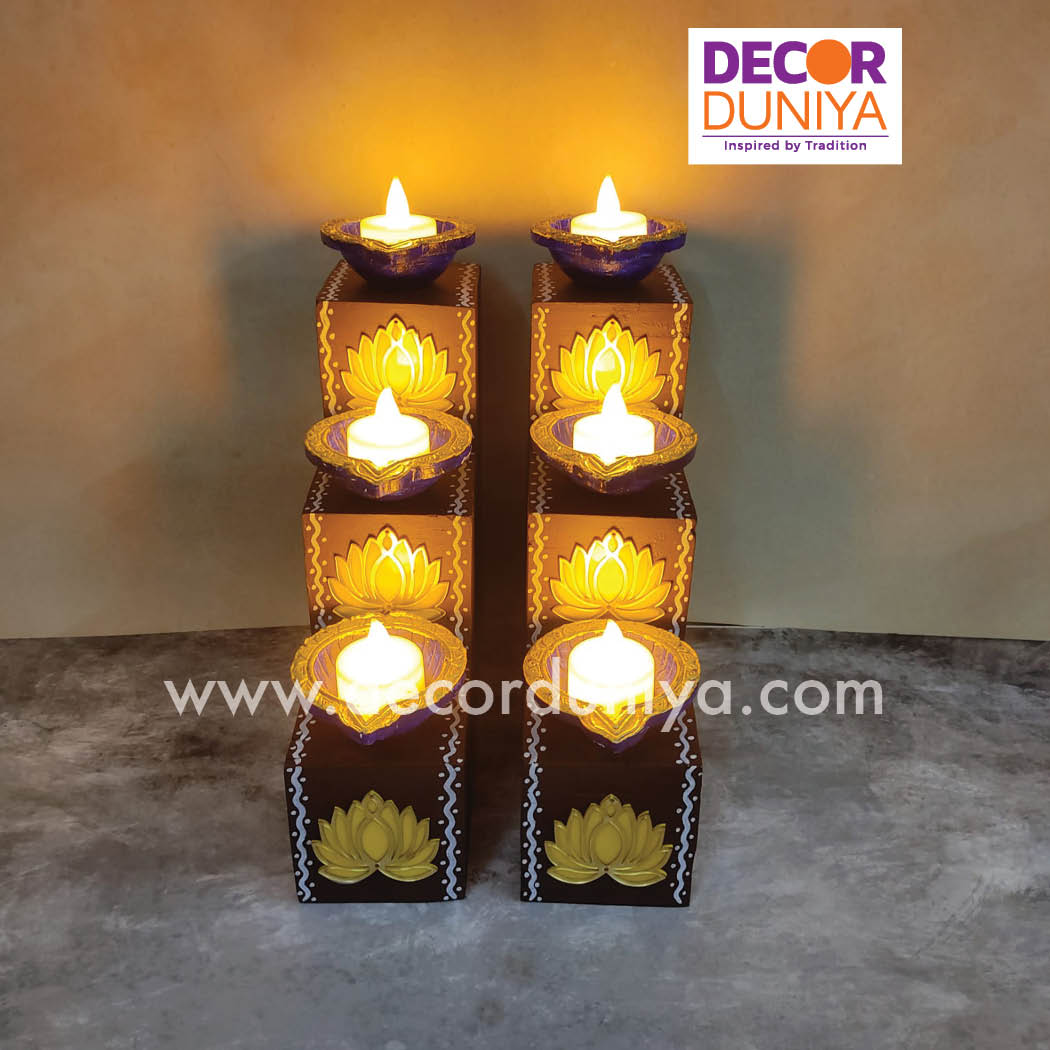 3 Step Diya Stand - Vilakku Padi - DS12