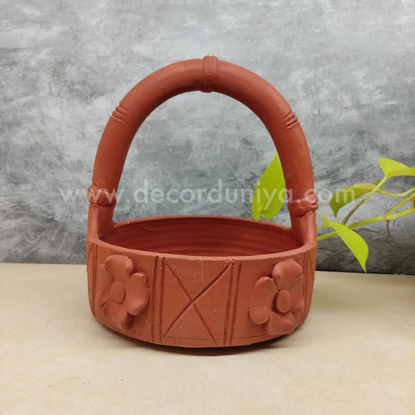 Terracotta Basket, Flower Basket, Urili - FB1