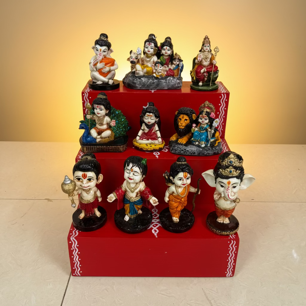 3 Step Polyresin Kids Golu - Entire Set - PG15