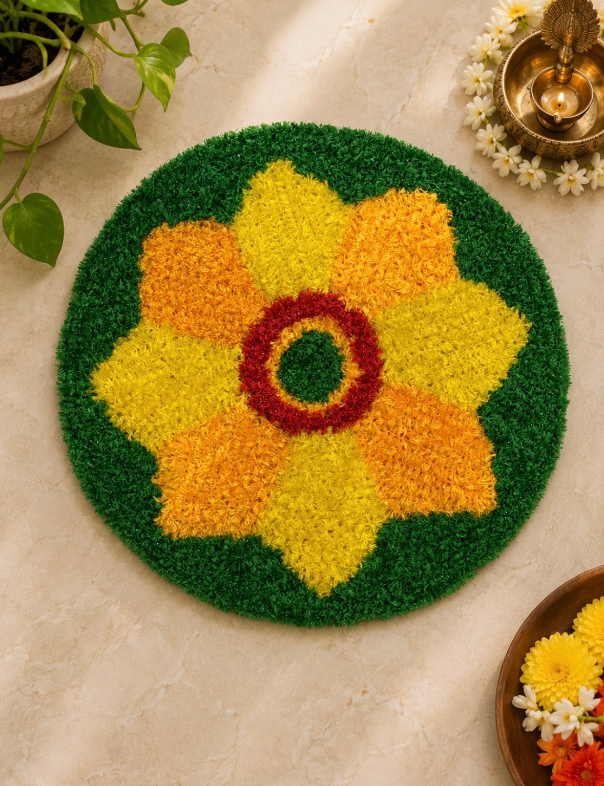 3D Rangoli Mat  - 14 inches - ANN4