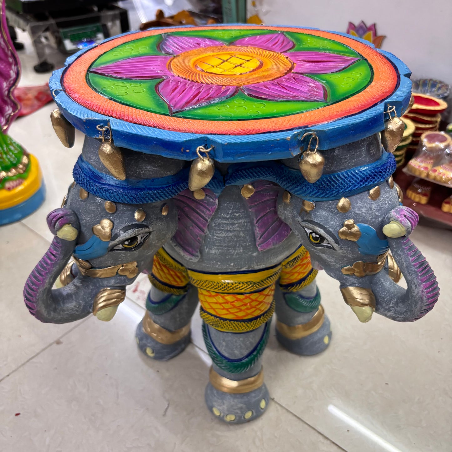 Hand Painted Elephant Urili Stand - ES52