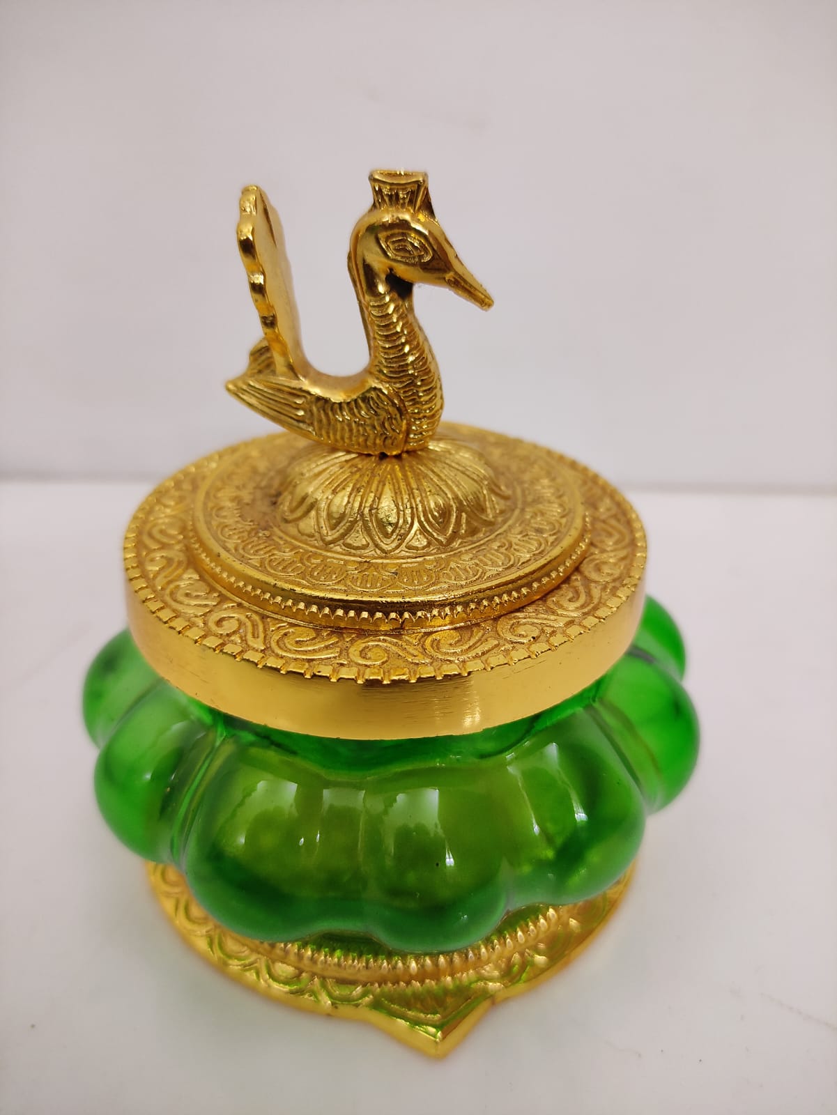 Kubera Lakshmi Pot | Akshaya Pot | Kubera Pot | Lakshmi Pot | Gold & Green - GP41