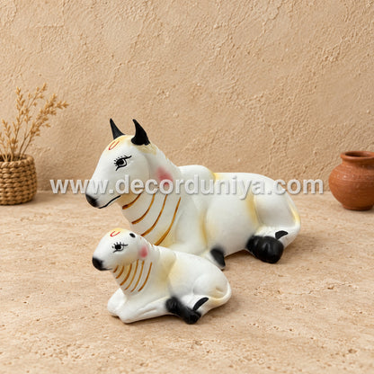 Cow and Calf Golu Doll | Kamadhenu Cow & Calf | Decor Duniya Navaratri Golu Bommai – SAP110