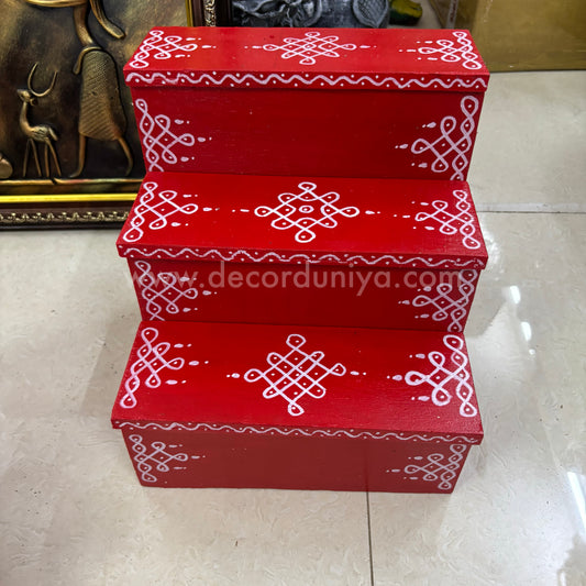 Dismantable 3 Step Golu Padi | 9 inches Width - DGP13