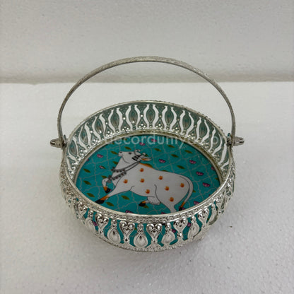 German Silver Pichwai Tray  - DVH3