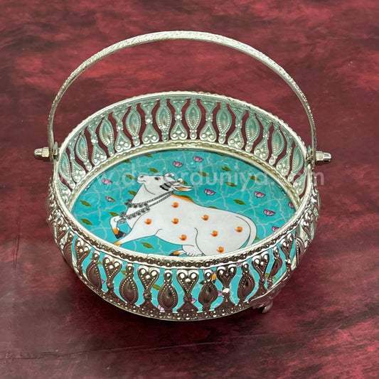 German Silver Pichwai Tray  - DVH3