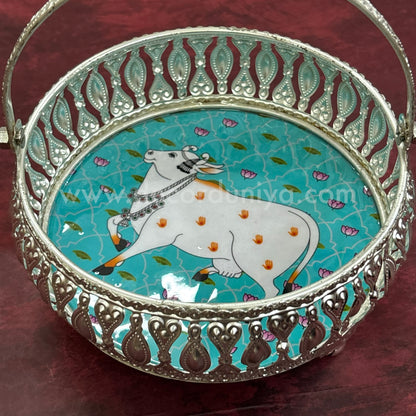 German Silver Pichwai Tray  - DVH3
