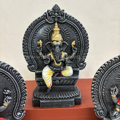 Ganesh Lakshmi Saraswathi | 8 inches | Decor Duniya Golu Doll | Navaratri Golu Dolls - SAP1