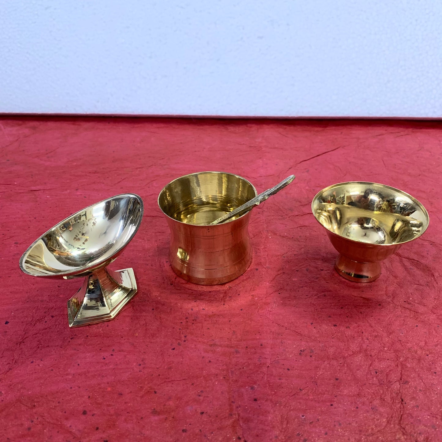Brass Pooja Thali Set - 18 Pcs - PTS2-C