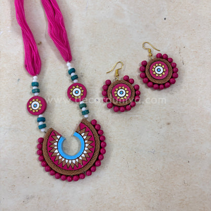 Exclusive Terracotta Jewellery Set With Intricate Design - CI1025