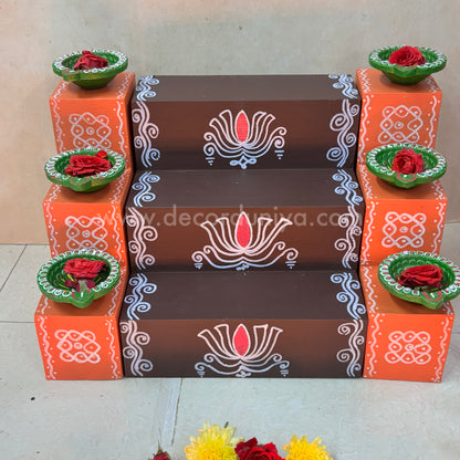 3 Step - Golu Padi - Vigraham Stand with 3 Step Diya Padi- VS23
