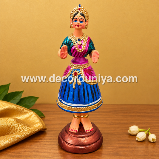 Traditional Thanjavur Dancing Lady Doll | Thalaiyatti Bommai | Paper Mache | 10 Inches - TD102