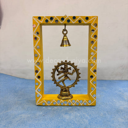 Wooden Wall Hanging with Brass Statue - DD31