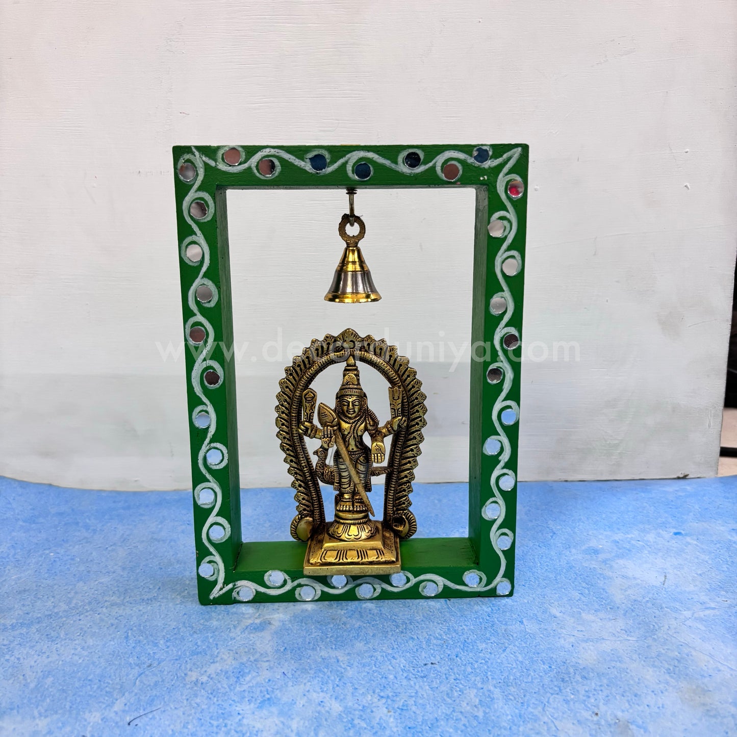 Wooden Wall Hanging with Brass Statue - DD32