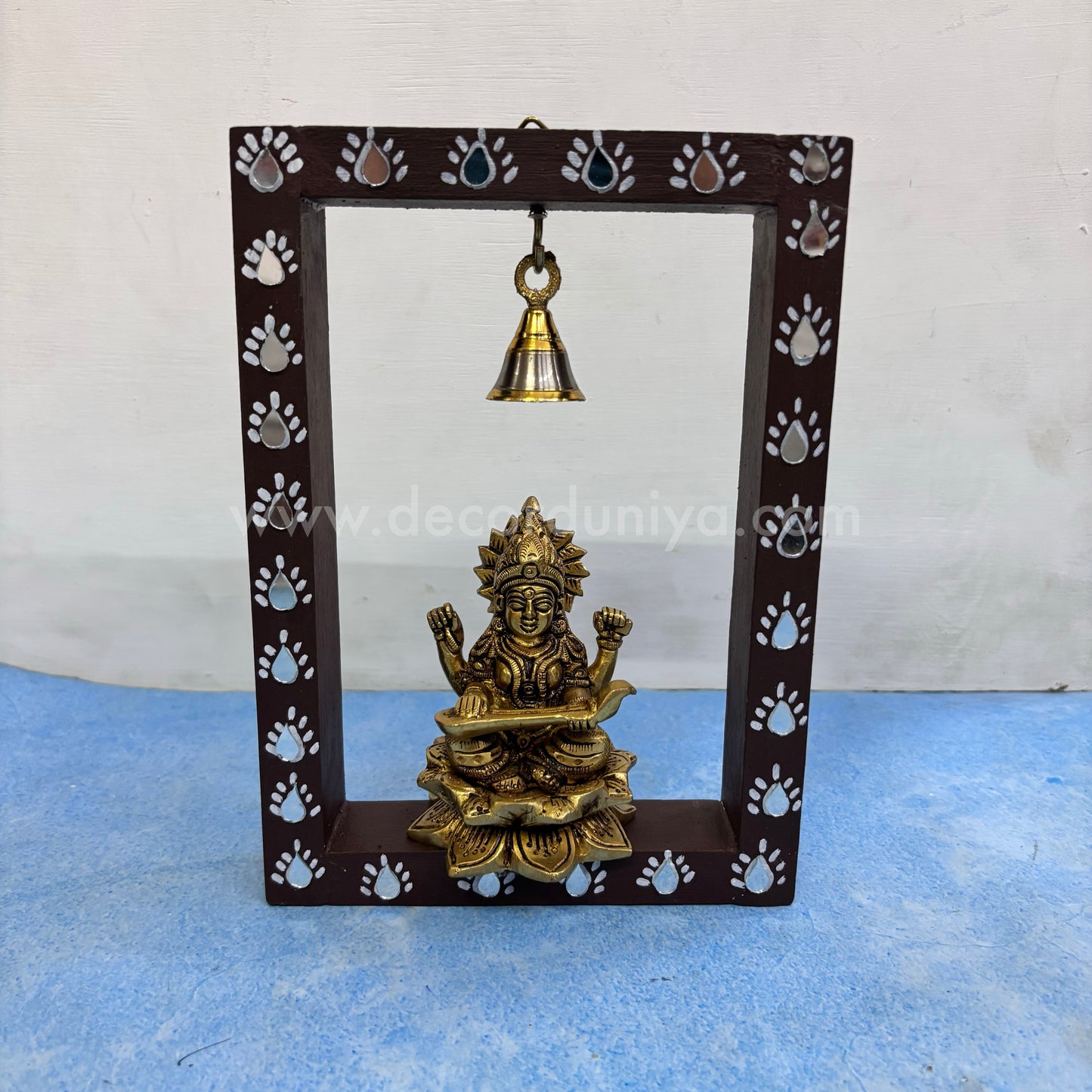 Wooden Wall Hanging with Brass Statue - DD34