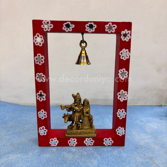 Wooden Wall Hanging with Brass Statue - DD33